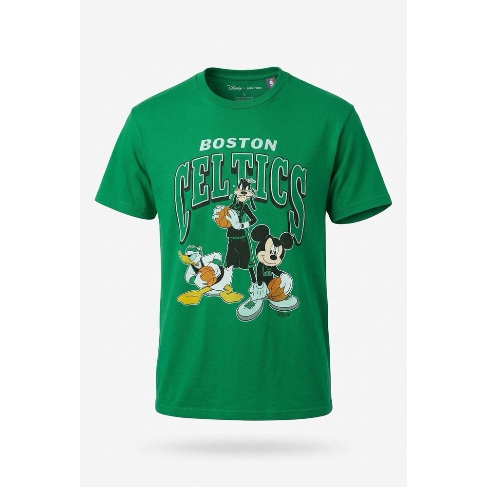 Disney x Junk Food Boston Celtics Green Graphic T-Shirt Mens Large Mickey‎ Mouse